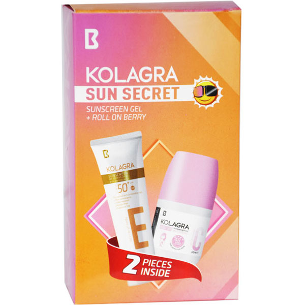 Kolagra Sun Screen Cream Gel 50gm+Roll On Berry 60ml (Offer Pack) image number 0