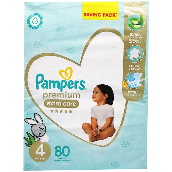 Pampers Premium Extra Care (4) (9-18 KG) 80 Pieces image number 0