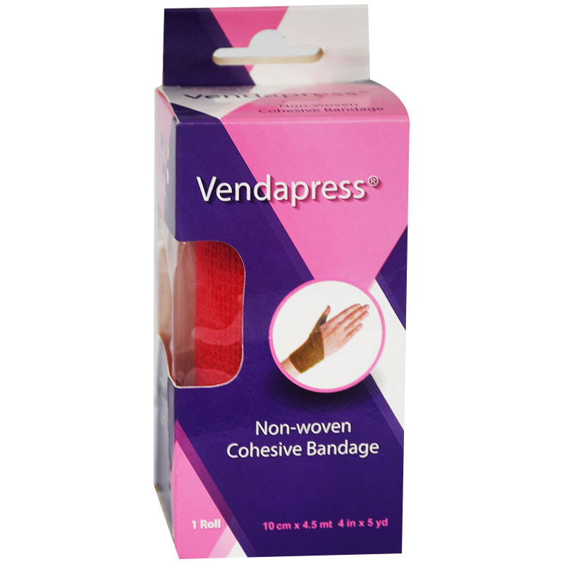 Vendapress Cohesive Bandage 10Cmx4.5 Metre (Red) image number 0
