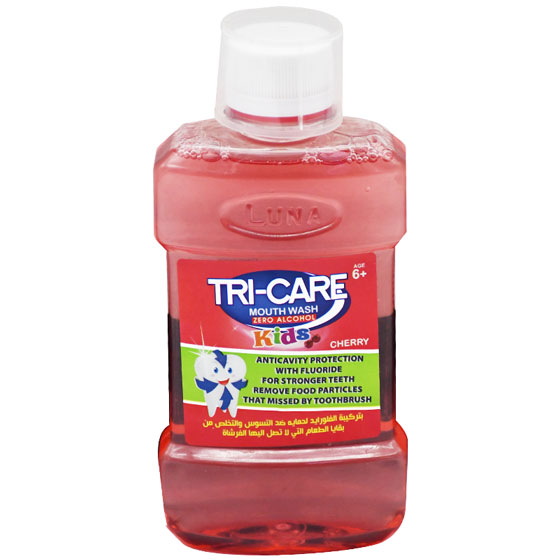 Luna Tri Care Kids Mouthwash Cherry Flavor 250ml image number 0