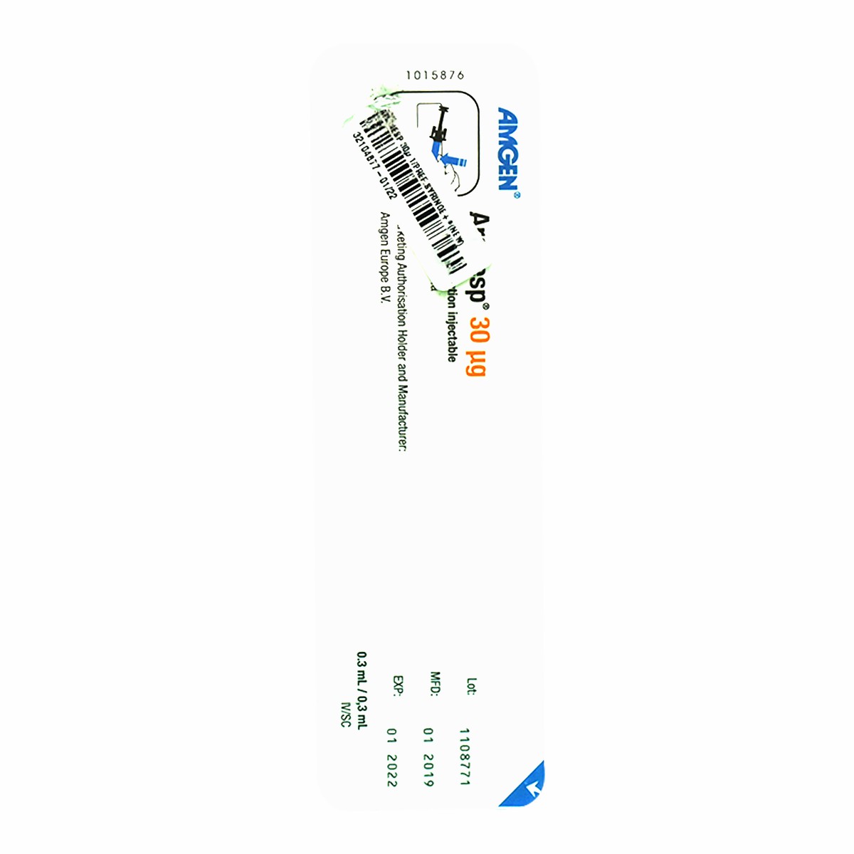 Aranesp 30mcg 1 Prefilled Syringe (Refrigerated) image number 0