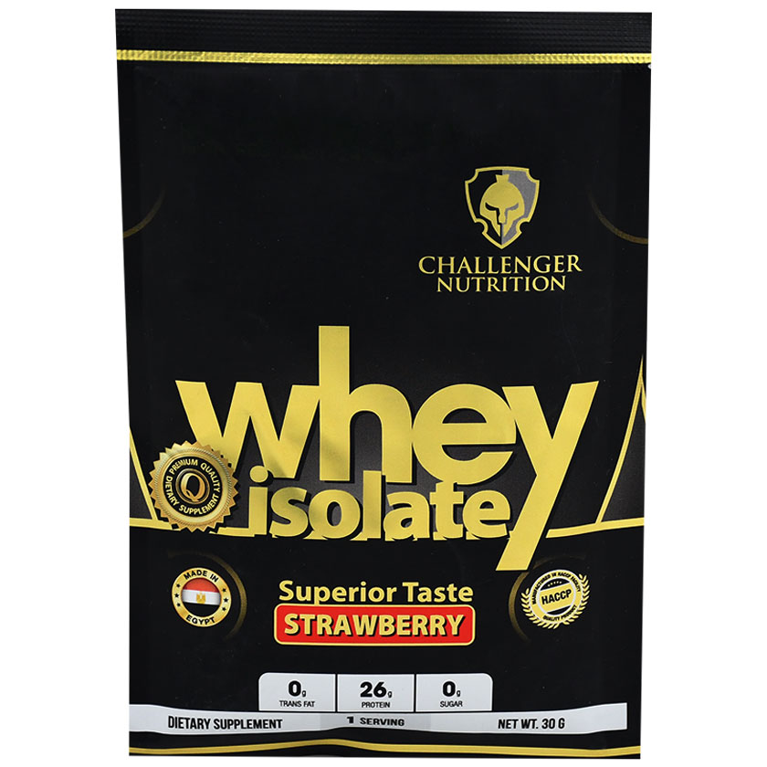 Challenger Nutrition Whey Isolate Strawberry 1 Sachet 30gm image number 0