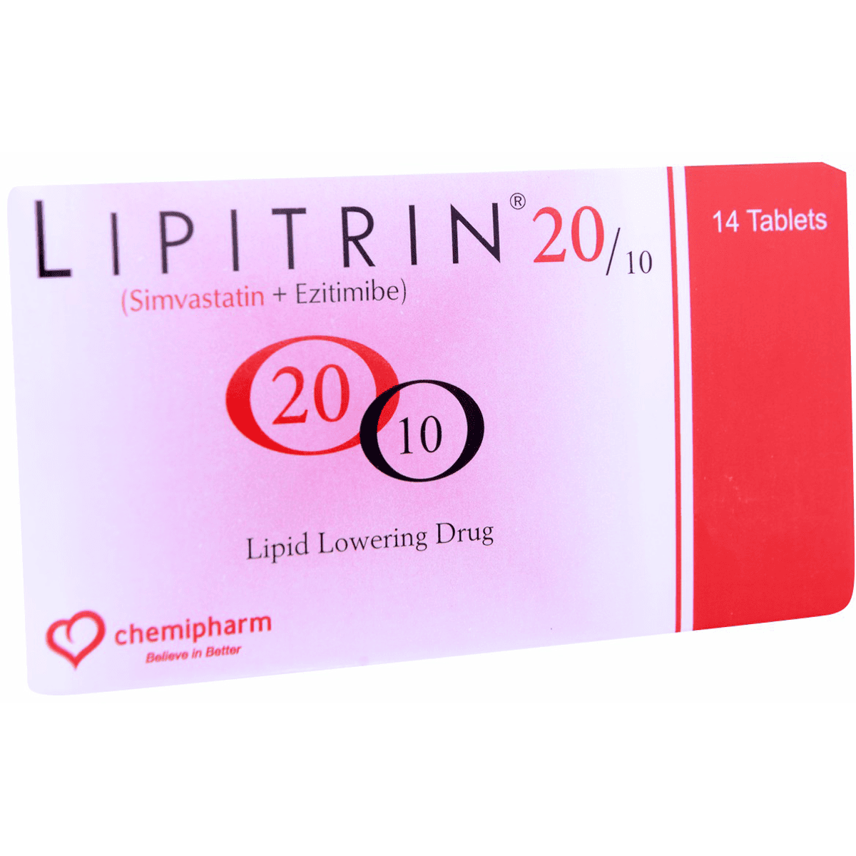 Lipitrin 20/10mg 14 Tablets image number 0