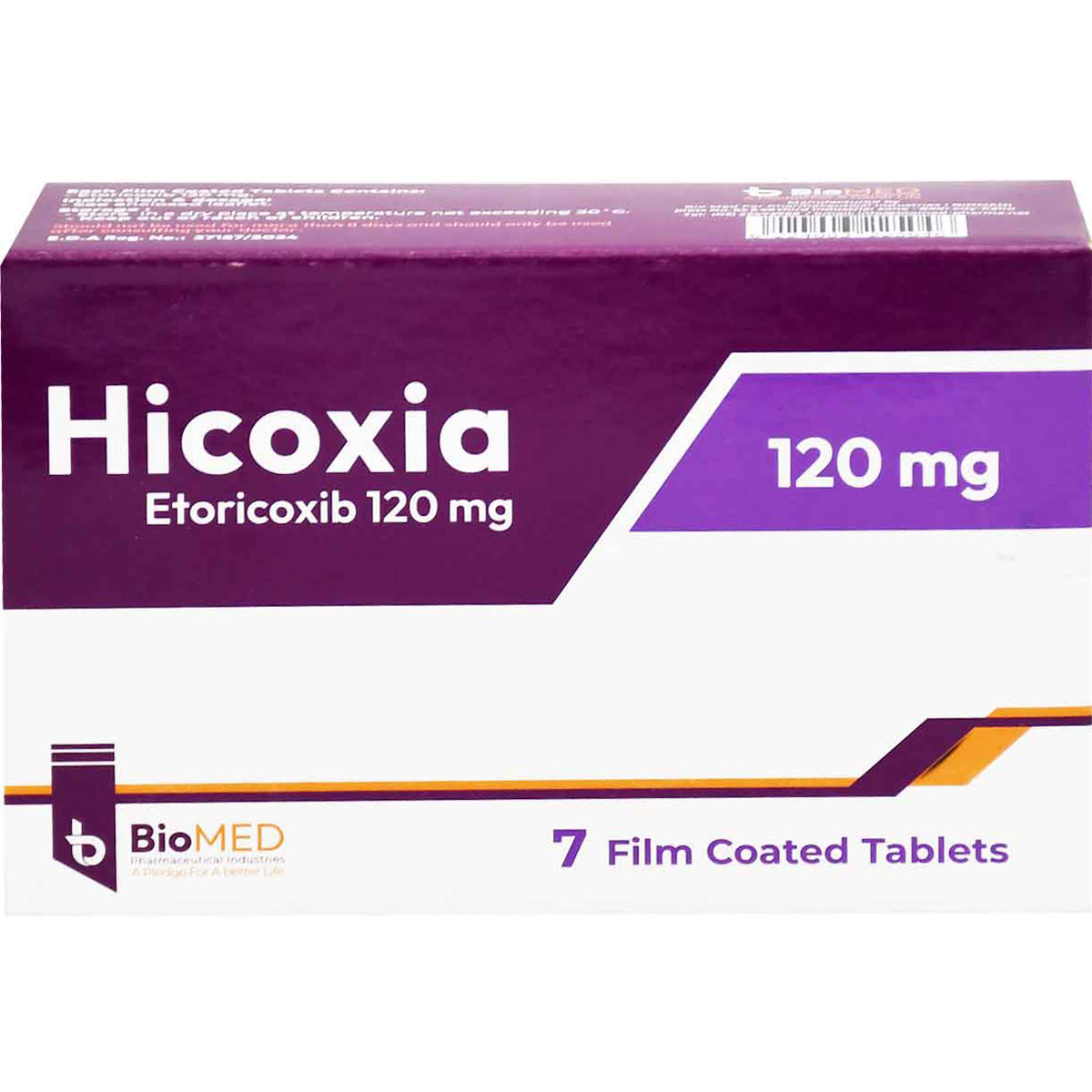 Hicoxia 120 mg 7 Film Coated Tablets image number 0