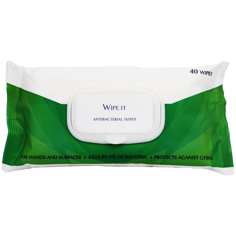 Wipe It Antibacterial Wipes with Cap 40 Pieces image number 0