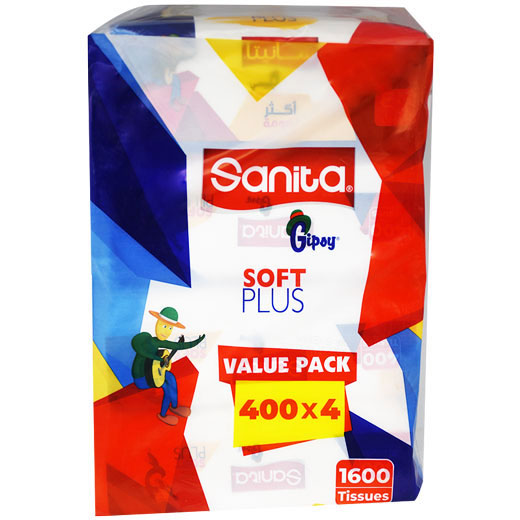 Sanita Gipsy Soft Plus Tissues 4X400 pieces (Offer Pack) image number 0