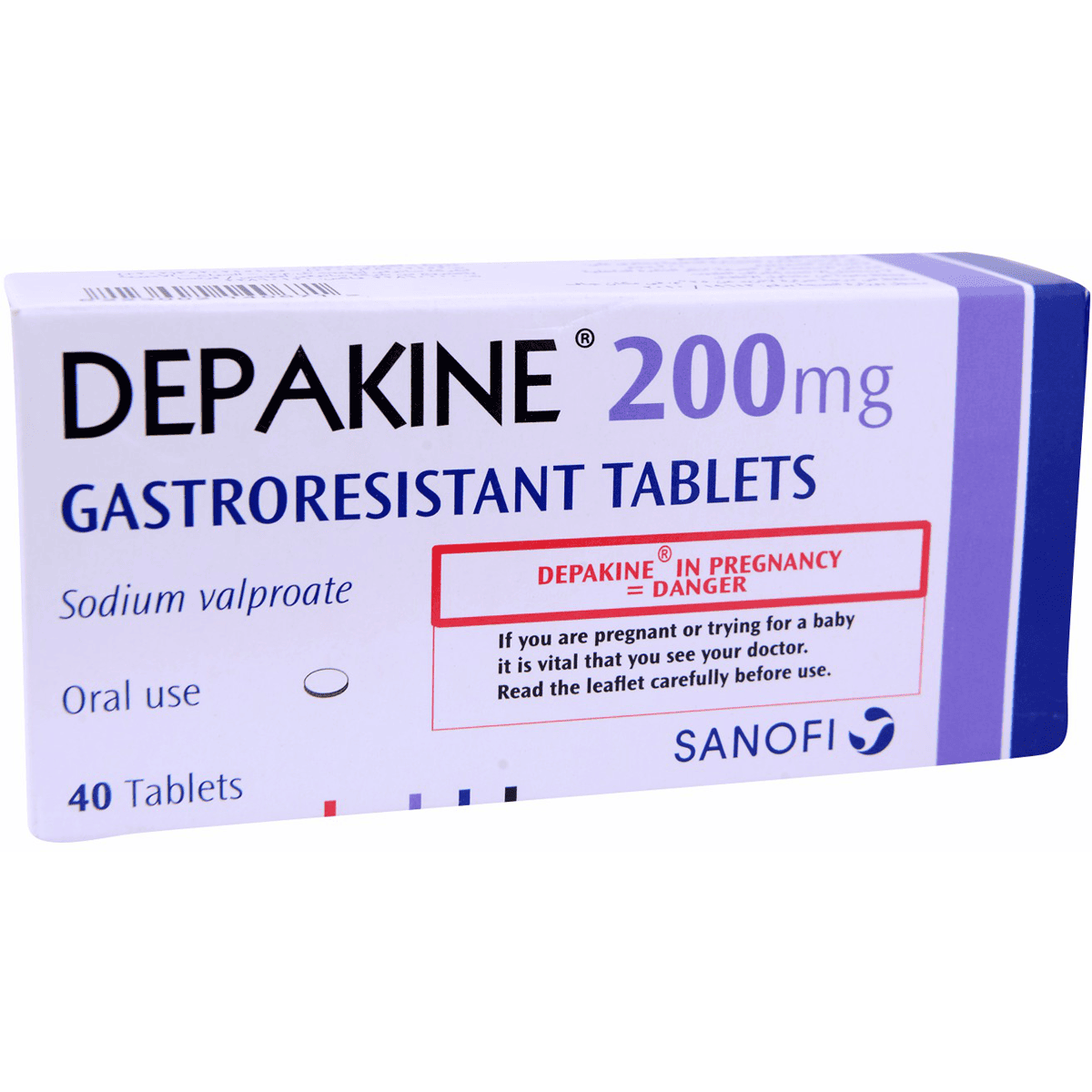 Depakine 200mg 40 Tablets image number 0