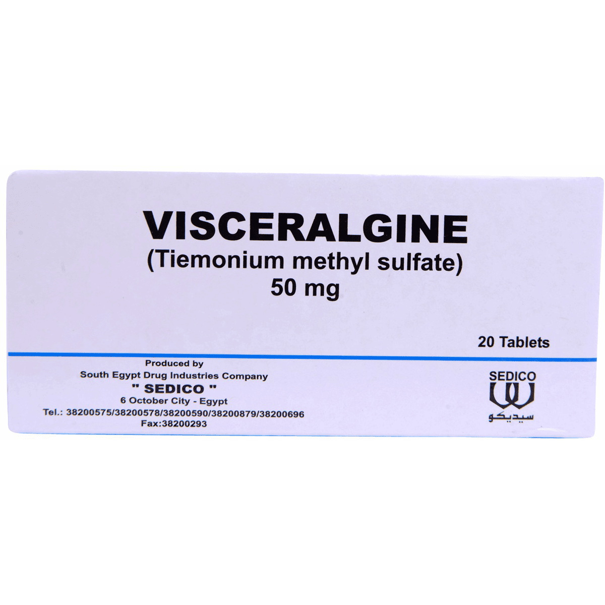 Visceralgine 50mg 20 Tablets image number 0