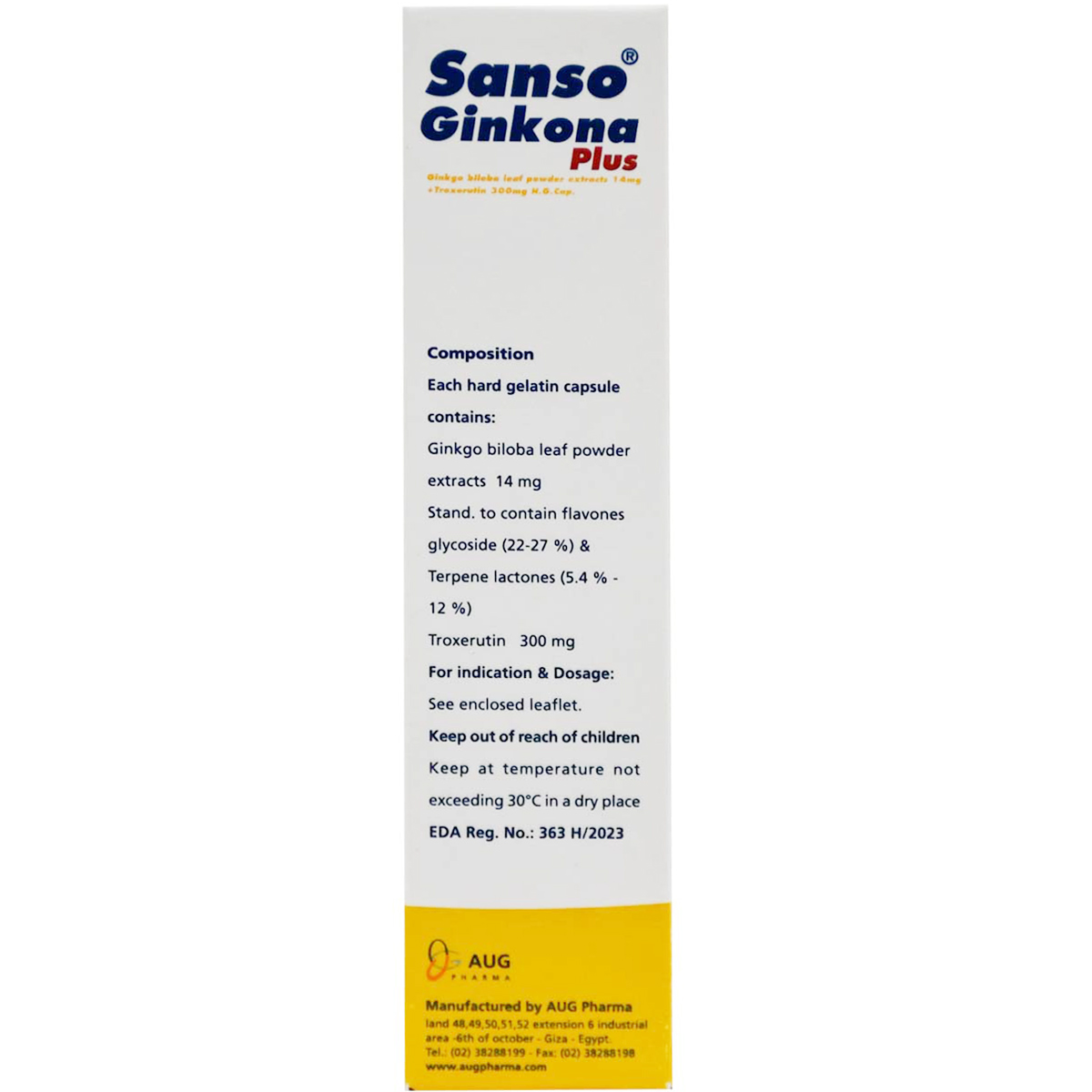 Sanso Ginkona Plus 30 Hard Gelatin Capsules image number 1