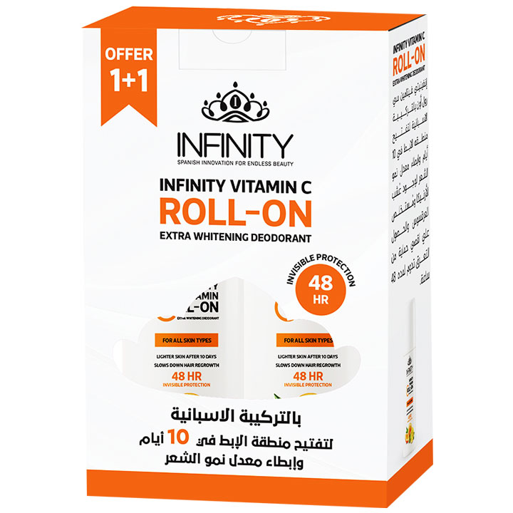 Infinity Vitamin C Whitening Deodorant Roll On 2X80ml 1+1 Free (Offer Pack) image number 0