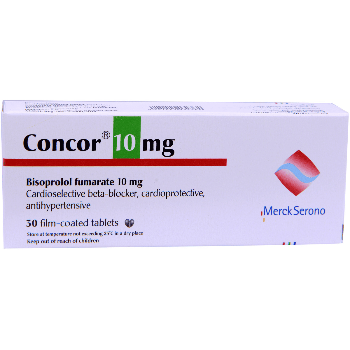 Concor 10mg 30 Scored Film Coated Tablets image number 0