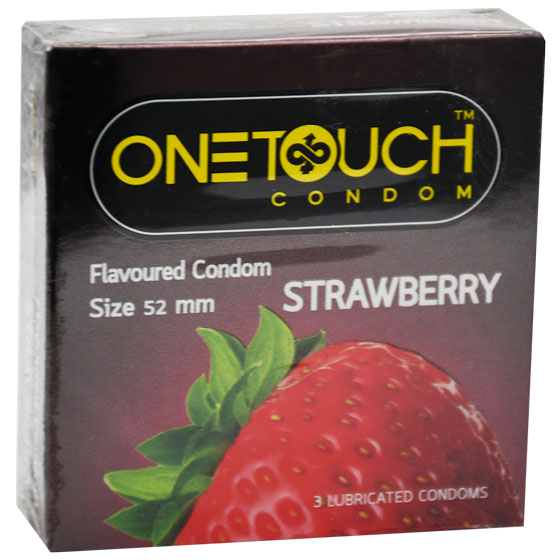 One Touch Strawberry Lubricant Condoms 3pcs image number 0