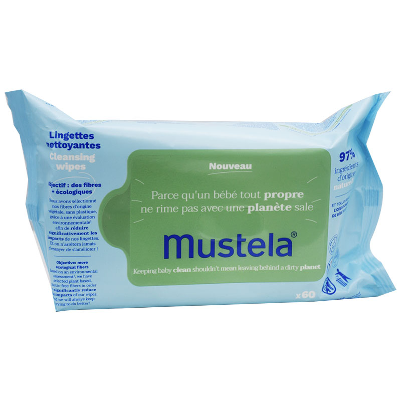 Mustela Cleansing Wipes 60 Pieces image number 0