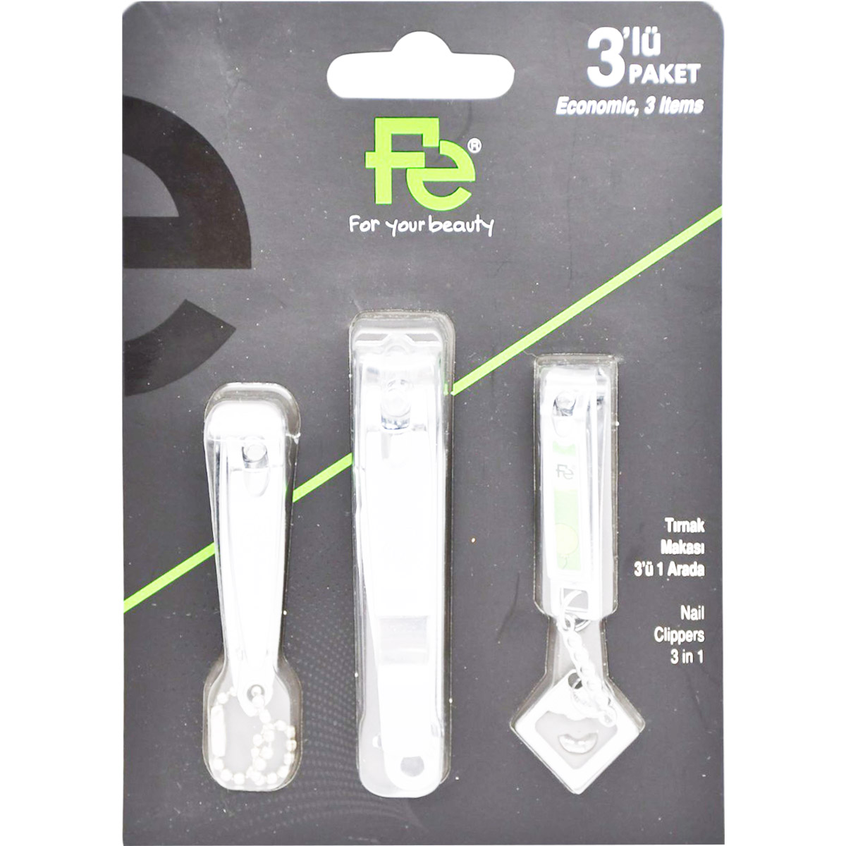 Fe Nail Clipper 3 In 1 3 Pieces/FEPI040 image number 0