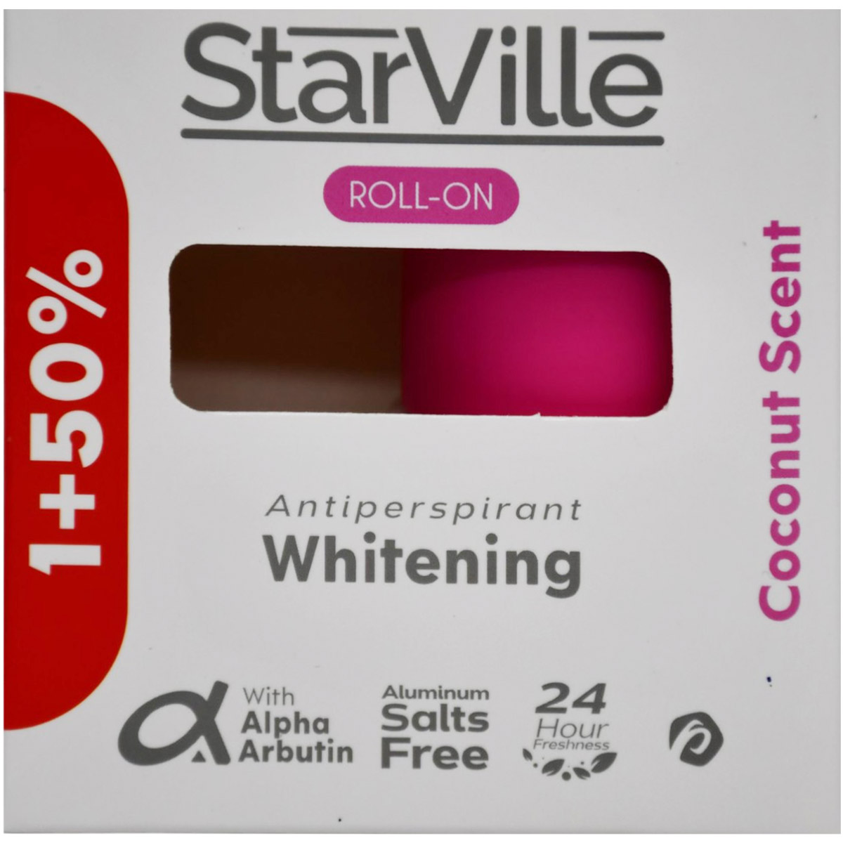 StarVille Whitening Anti Perspirant Light Pink Roll On 2x60ml (Special Offer) image number 0