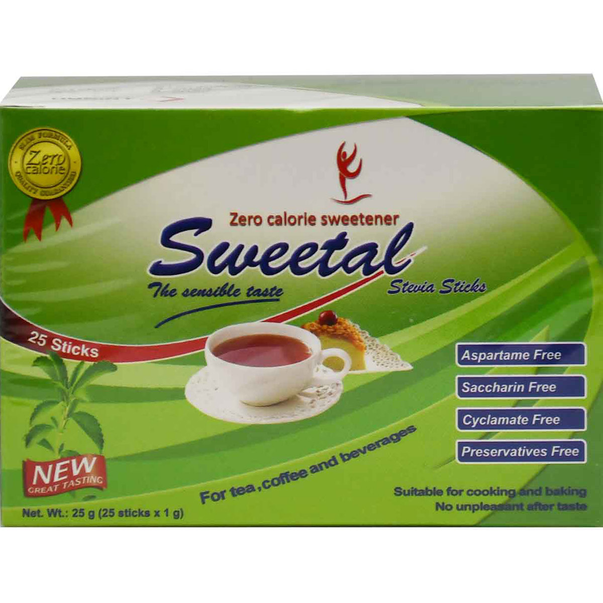 Sweetal Stevia Zero Calorie Sweetener 25 Sticks image number 0