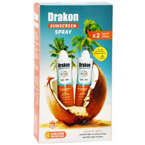 Drakon Sunscreen SPF (50+) Spray 2x200ml (Offer Pack) image number 0