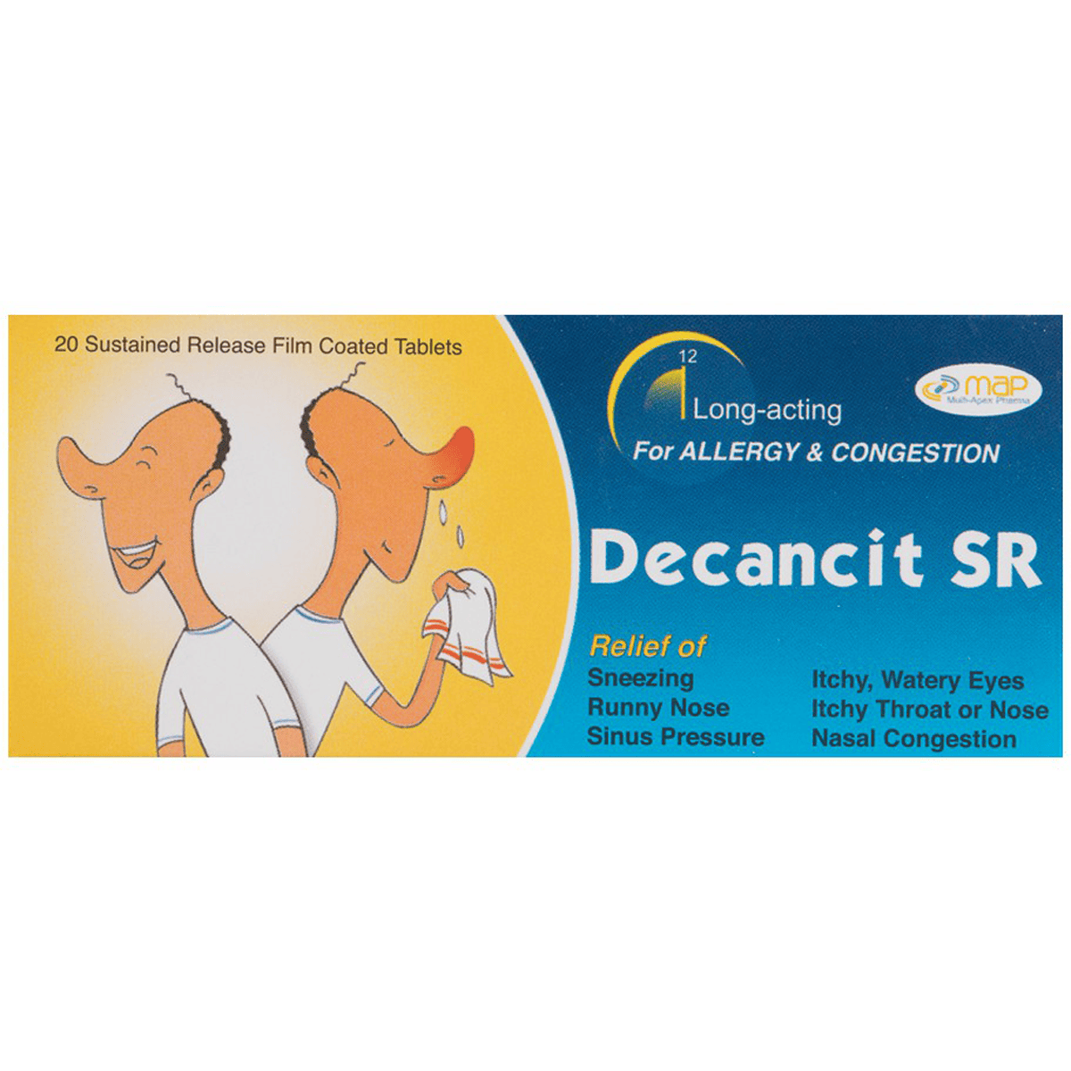 Decancit SR (Sustained Release) (120mg + 5mg) 20 Film Coated Tablets image number 0