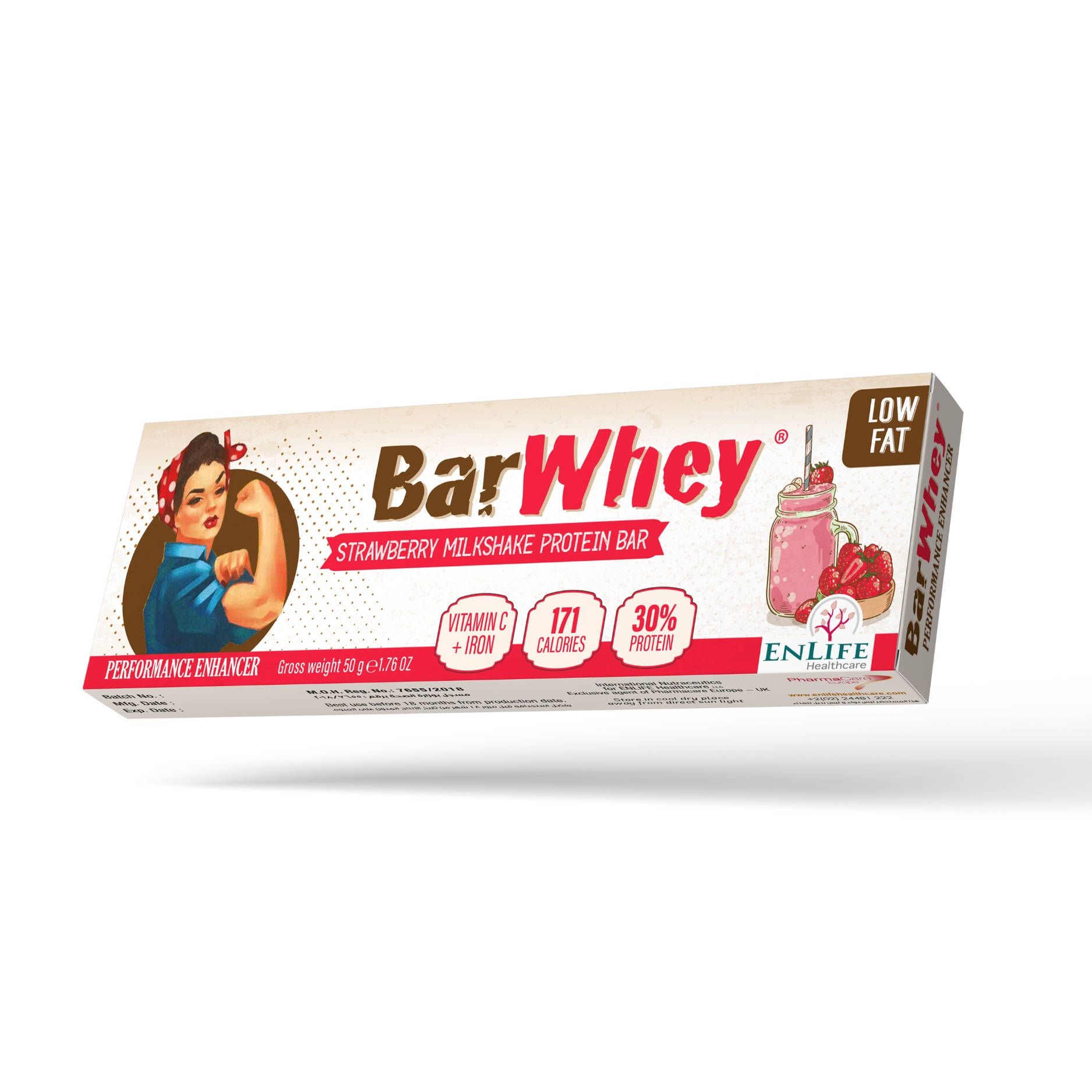 Bar Whey Strawberry Milkshake Protein Bar 50gm image number 0