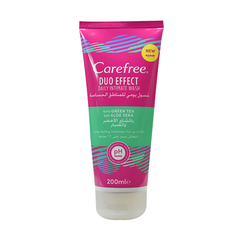 Carefree Duo Effect Intimate Wash Green Tea Aloe Vera 200ml image number 0