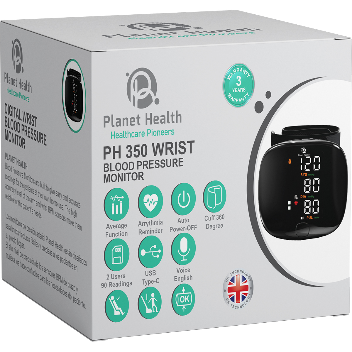 Planet Health Blood Pressure Monitor/PH350 Wrist image number 0
