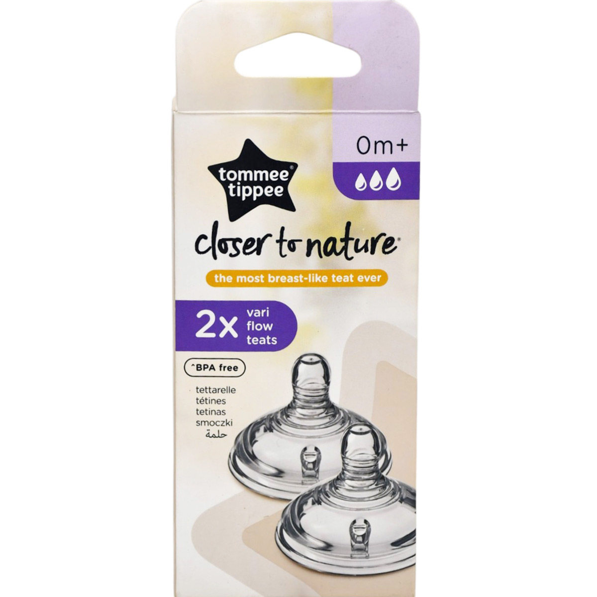 Tommee Tippee Closer to Nature Variable Flow Teat (0 Month+) 2 Pieces image number 0