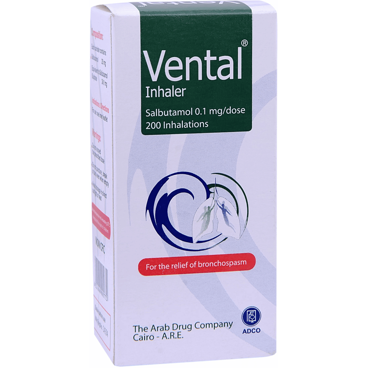 Vental 100mcg 200Dose Inhaler image number 0