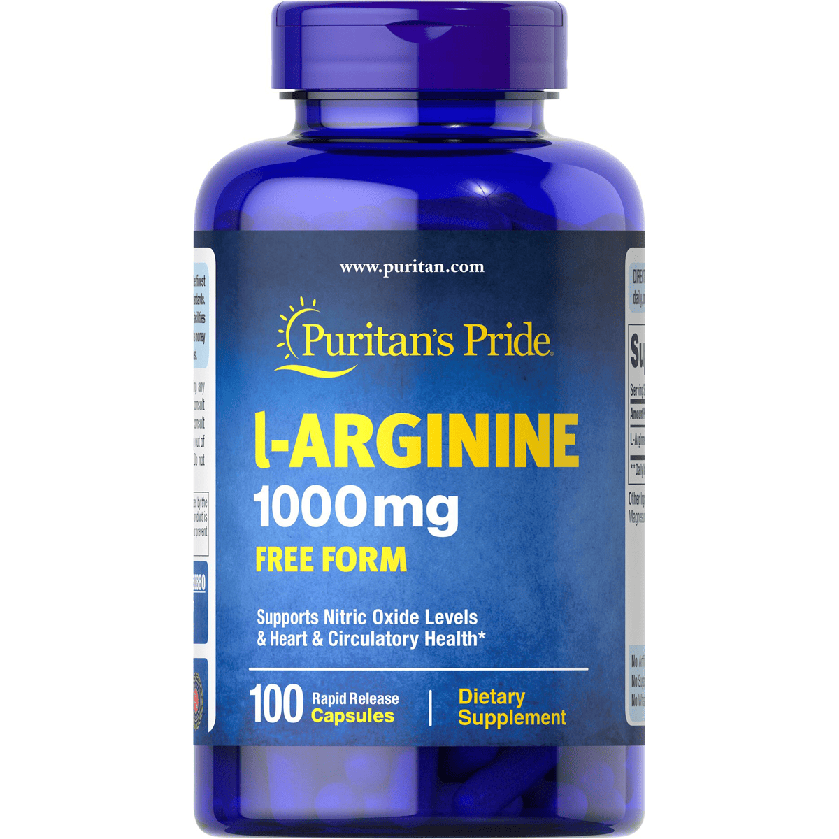 Puritan's Pride L-Arginine 1000mg 100 Capsule image number 0