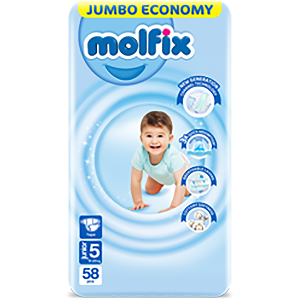 Molfix (5) Junior (11-25kg) Diaper 64/58pcs image number 0