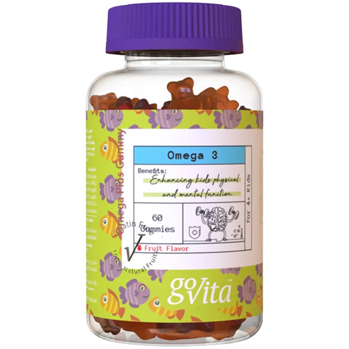Govita Omega Plus Kids (4 Years+) Fruit Flavor 60 Gummies image number 0