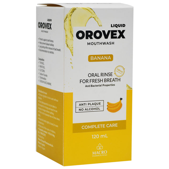 Orovex Banana Mouthwash 120ml image number 0