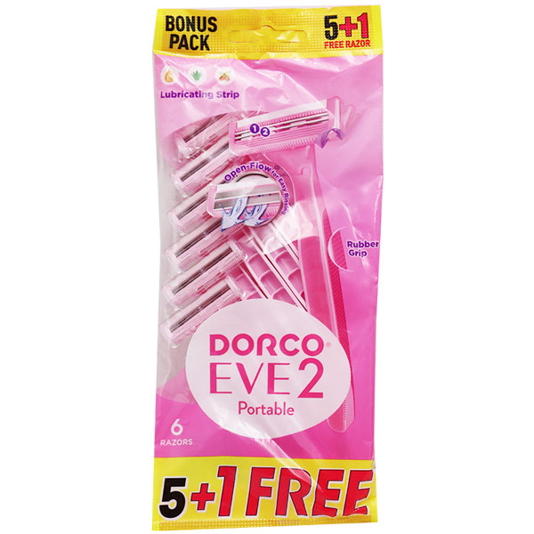 Dorco Eve 2 Portable Razor (5 + 1) (Offer Pack) image number 0