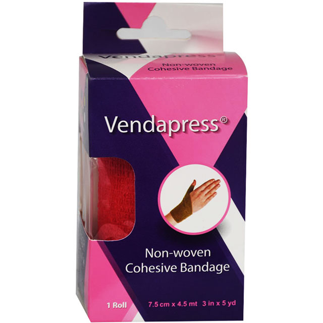 Vendapress Cohesive Bandage 7.5Cmx4.5 Metre (Red) image number 0
