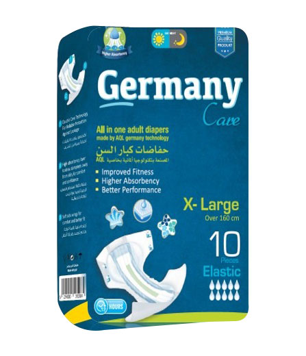 Germany Care Adult Diapers Xlarge 10 pieces + 2 Masks (Offer Pack) image number 0