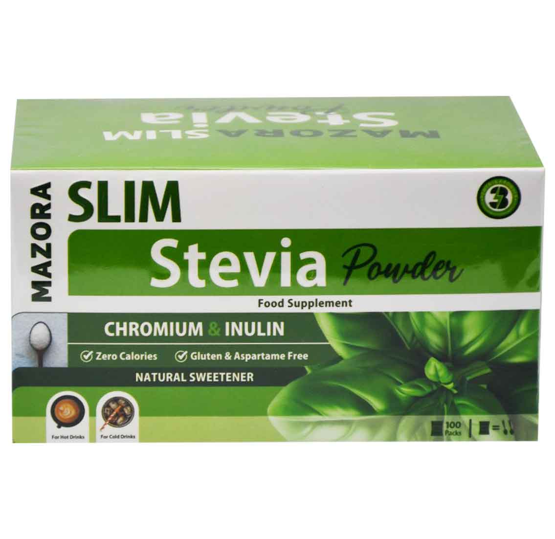 Mazora Slim Stevia Powder 100 Sachets image number 0
