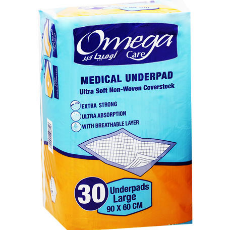 Omega Care Medical Underpad 90X60cm 30 Pieces image number 0