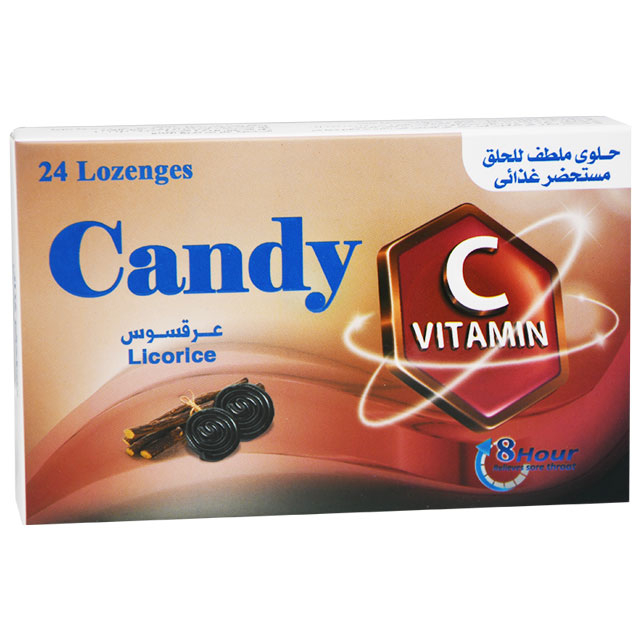 Candy Vitamin C Licorice Flavor 24 Lozenges image number 0