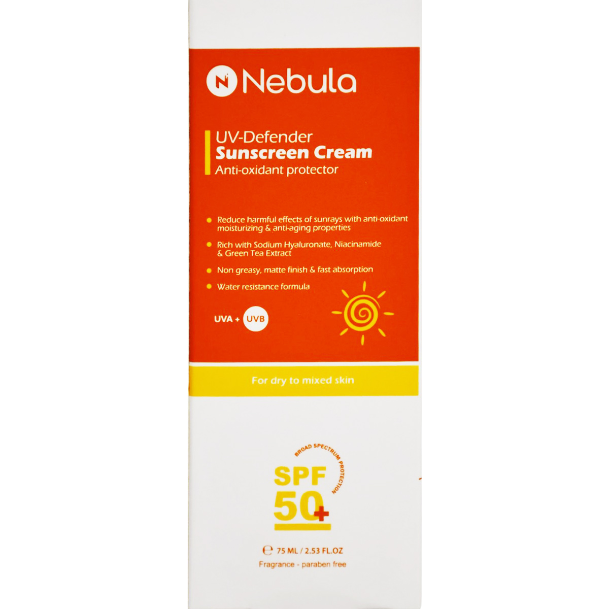 Nebula UV Defender Sunscreen SPF (50+) Cream 75ml image number 0