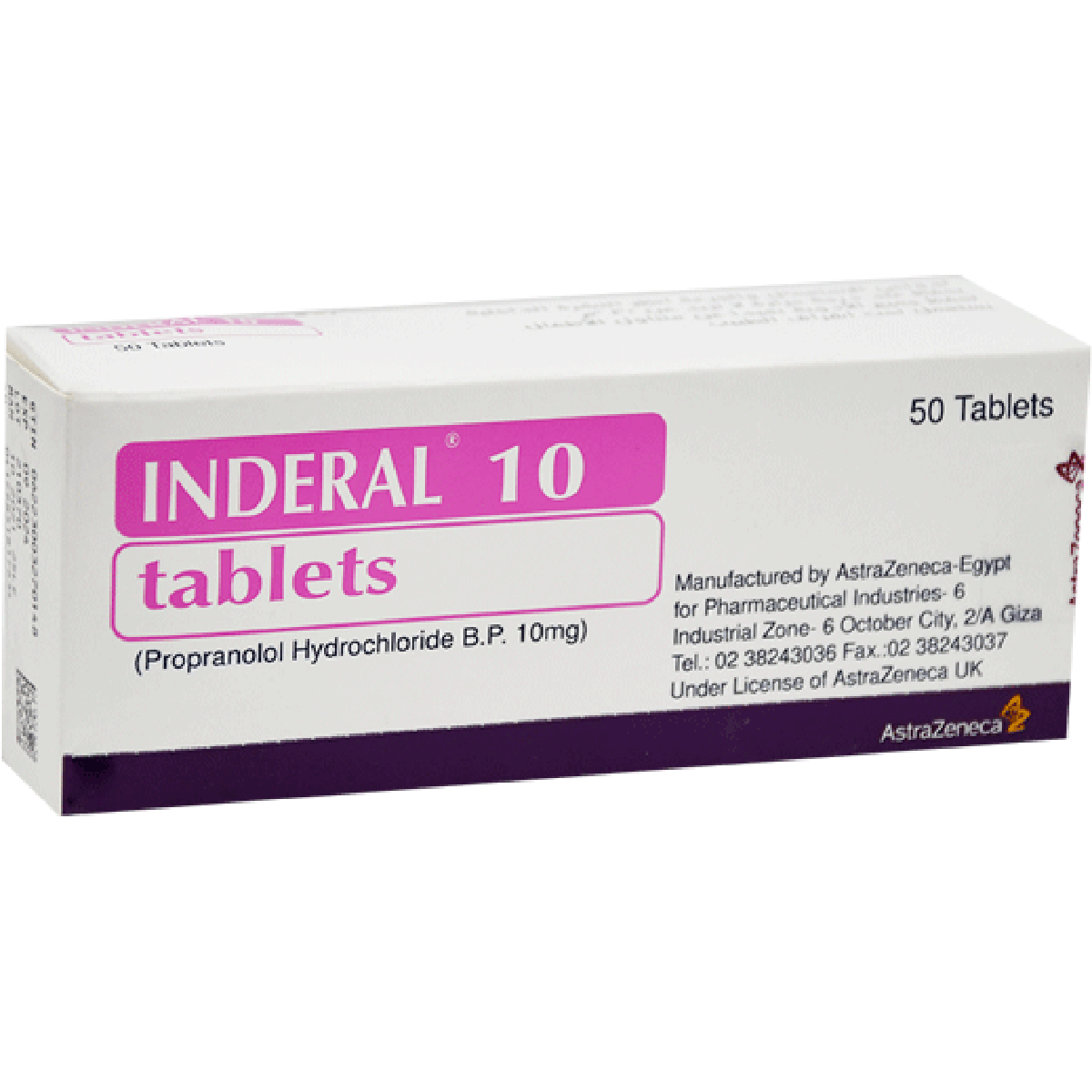 Inderal 10mg 50 Tablet image number 0