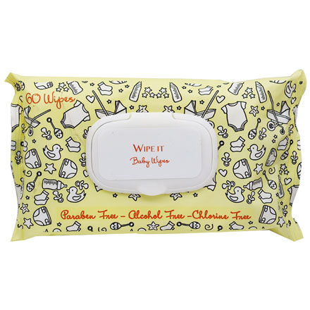 Wipe It Baby Wipes Free of Alcohol with Cap 60 Pieces image number 0
