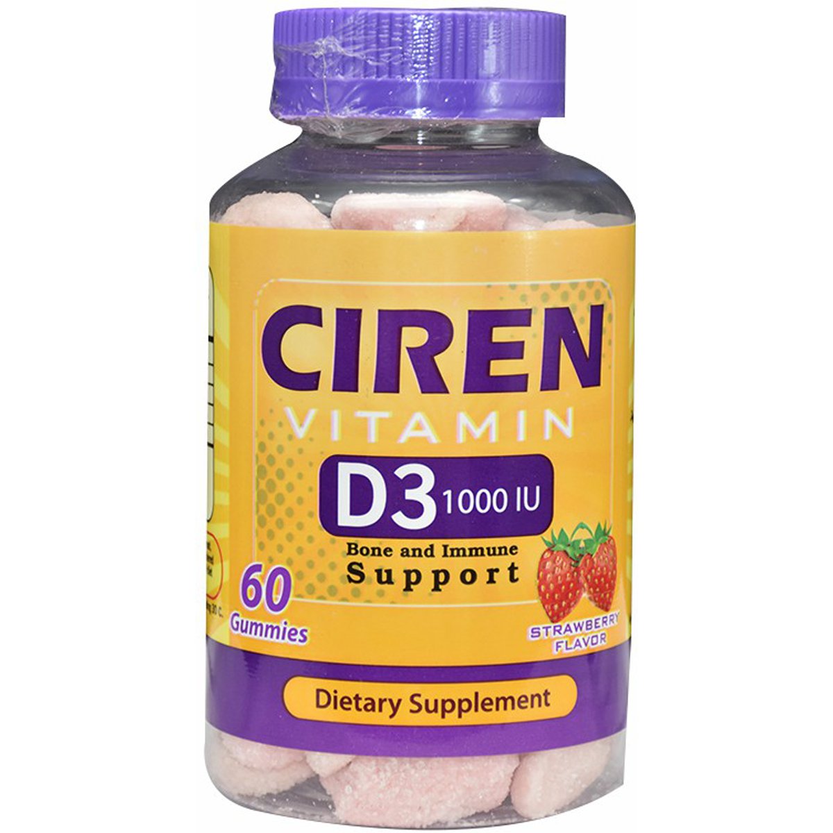 Ciren Vitamin D3 Strawberry 60 Gummies image number 0