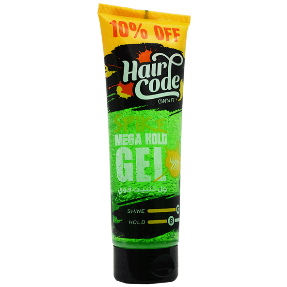Hair Code Spike Mega Hold Green Gel 250ml+10% Discount (Offer Pack) image number 0