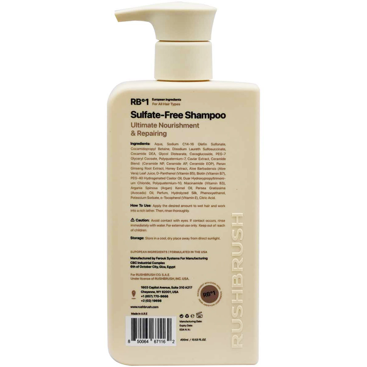 Rush Brush RB&deg;1 Sulfate Free Shampoo 400 ml image number 1