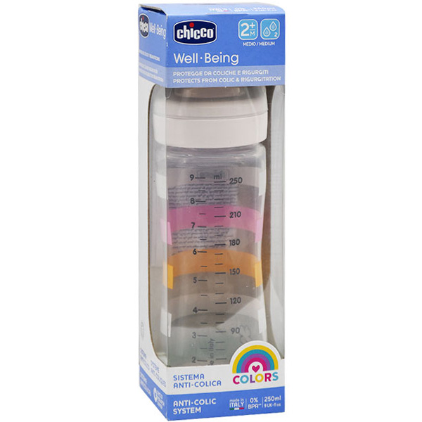 Chicco Wide Bottle Beige 250ml (+2 Month)/002221 image number 0