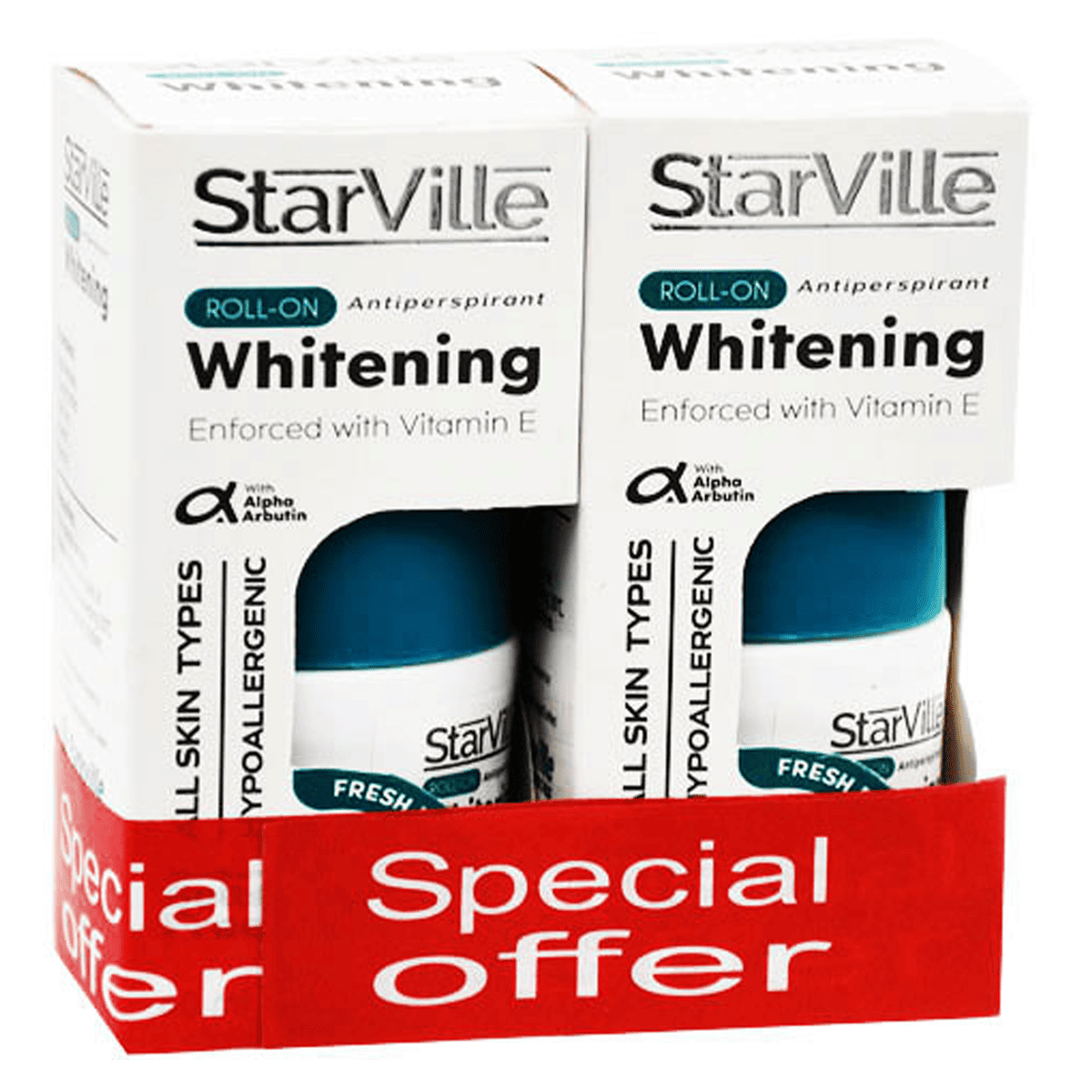 StarVille Whitening Fresh Breeze Roll On 2*60ml (Offer Pack) image number 0