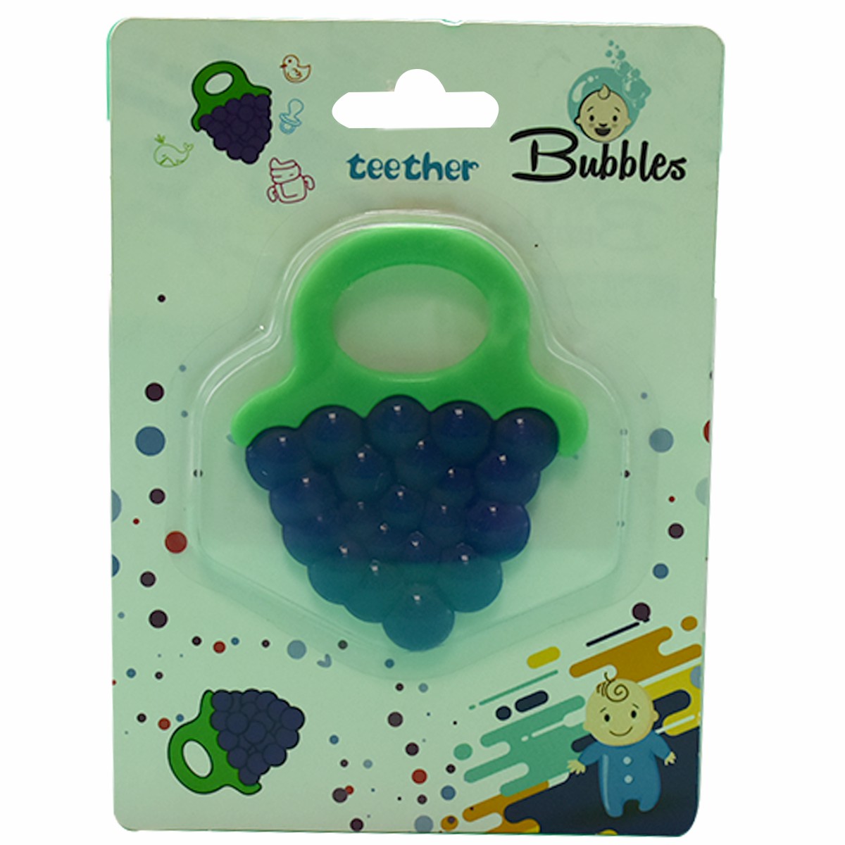 Bubbles Teether Silicone Grape image number 0