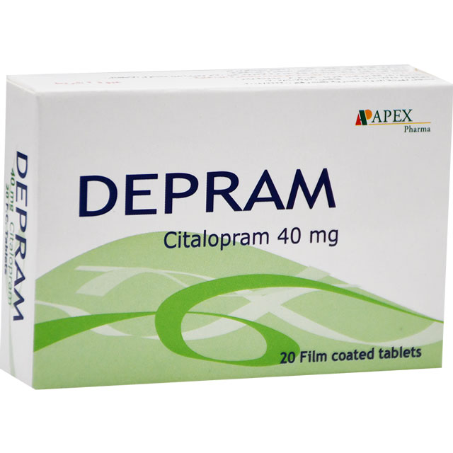 Depram 40mg 20 Film Coated Tablets image number 0