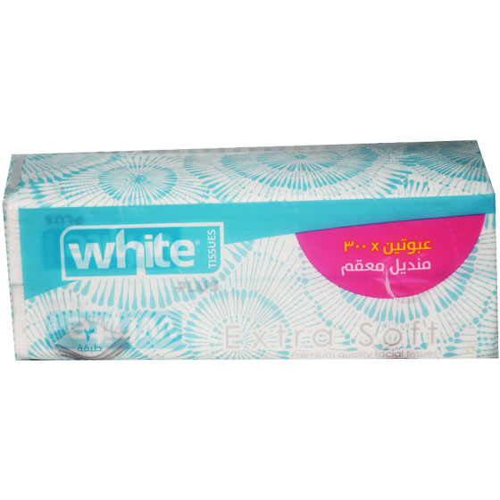White Tissues 3 Ply 2X300 pieces image number 0