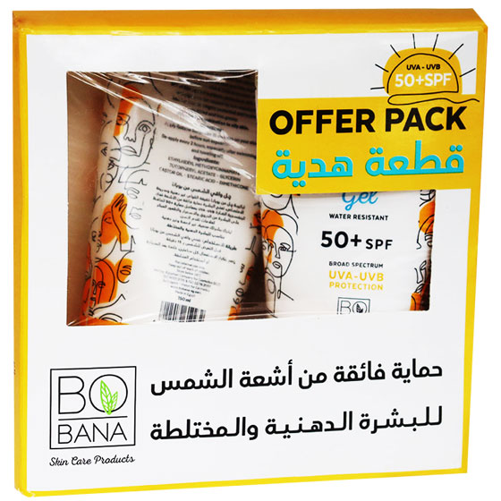 Bobana Sunscreen SPF(50+) Gel 2x150ml 1+1 (Offer Pack) image number 0