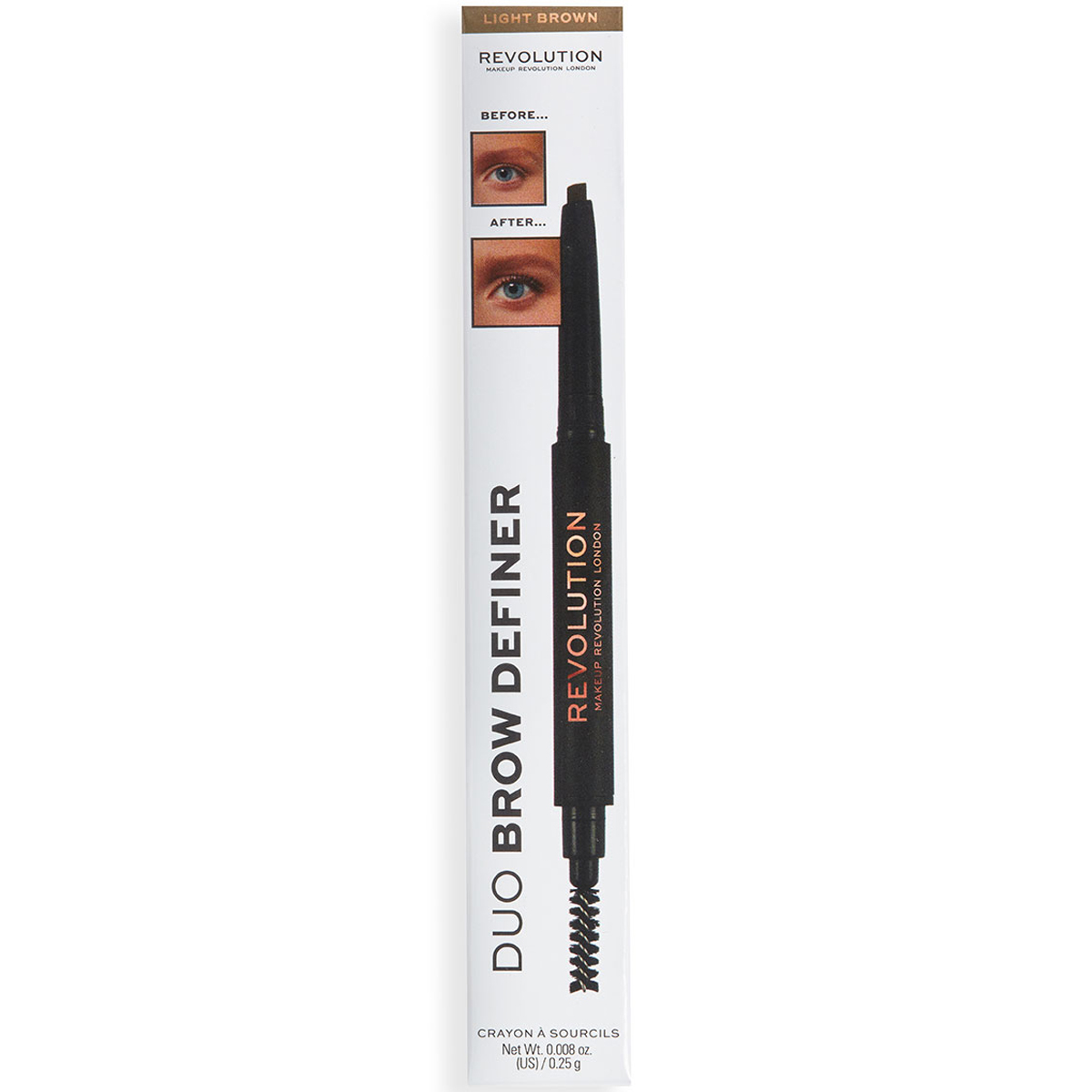 Revolution Duo Brow Definer Pencil Light Brown image number 0